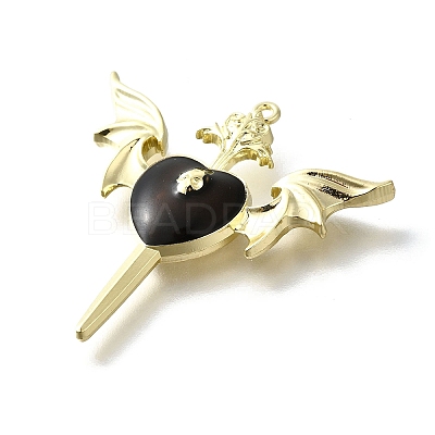 Alloy Black Enamel Gothic Style Pendants PALLOY-R157-06G-05B-1