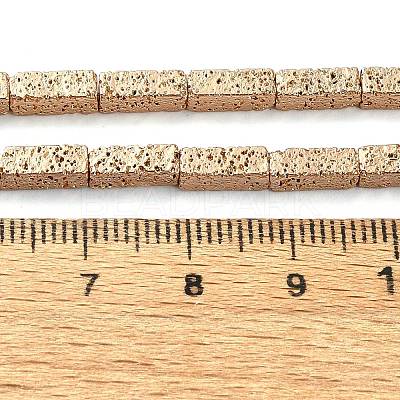Electroplated Natural Lava Rock Beads Strands G-I360-K04-02-1