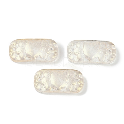 Spray Painted Transparent Glass Connector Charms X1-GLAA-H035-06-1