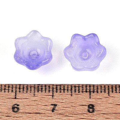 Transparent Two Tone Spray Painted Glass Bead Caps A-GLAA-Q089-002B-004-1