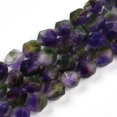 Dyed Natural White Jade Beads Strands G-T139-8mm-45D-1