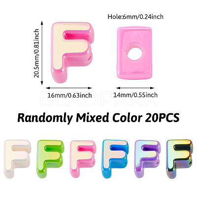20Pcs UV Plating Opaque Acrylic European Beads OACR-TADJ0001-16F-1