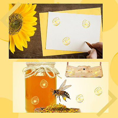 Honeycomb Gold Foil Self-adhesive Stickers DIY-WH20001-13A-1