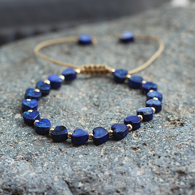 Bohemian Dyed Natural Imperial Jasper Heart Bead Braided Bead Bracelets for Women FS-WG782CA-03-1