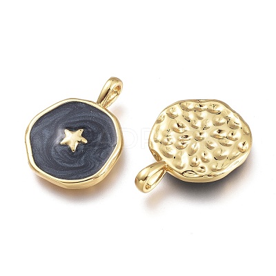 Brass Enamel Pendants X-KK-K248-02A-G-1