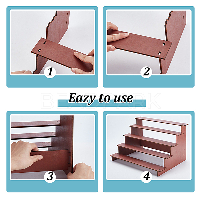 5-Tier Wood Semicircle Dessert Display Risers ODIS-WH0030-182A-1