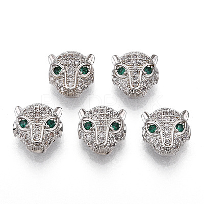 Brass Micro Pave Cubic Zirconia Beads ZIRC-S053-YS014G-4-1