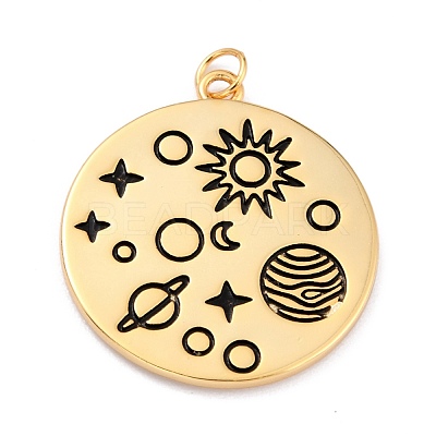 Brass Enamel Pendants KK-F825-03G-1