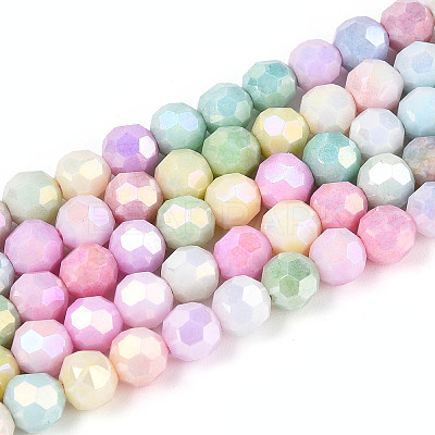 Anti-Tarnish Electroplate Glass Beads Strands EGLA-T021-6mm-15-12-1
