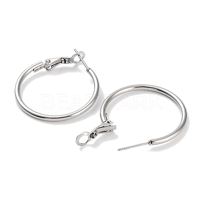 Non-Tarnish Ring 304 Stainless Steel Hoop Earrings for Women Men EJEW-B049-02C-P-1