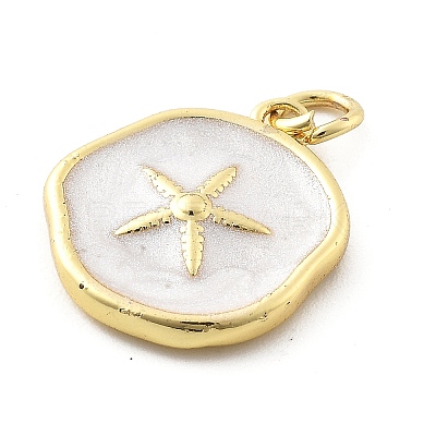 Ocean Theme Brass Enamel Pendants KK-Q029-01B-G-1