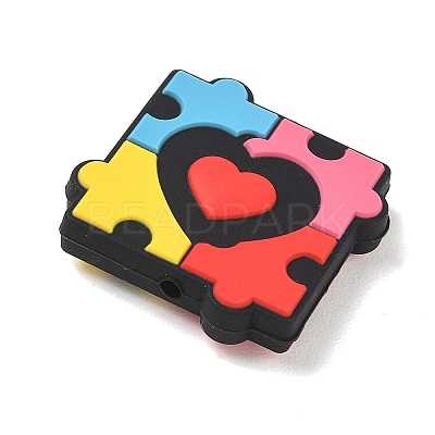 Autism Theme Silicone Beads SL-CBAF318-D02-1