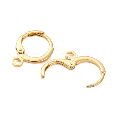 Brass Huggie Hoop Earring Findings X-KK-L179-04G-A-01-1