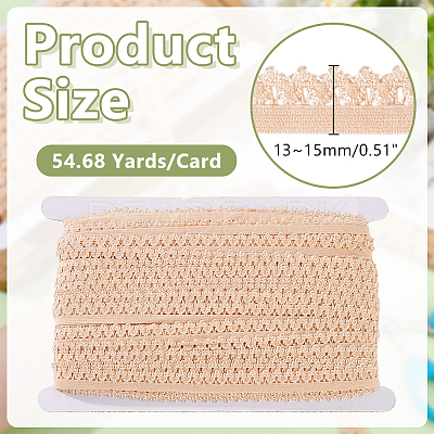 50M Polyester Stretch Lace Ribbon OCOR-HY0001-54A-1