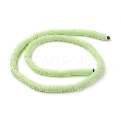 Flat Round Handmade Polymer Clay Beads CLAY-R067-6.0mm-24-1