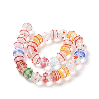 Round Handmade Clear Lampwork Beads Strands LAMP-G150-02D-1