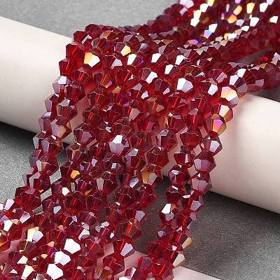Transparent Electroplate Glass Beads Strands GLAA-F029-2mm-A27-1