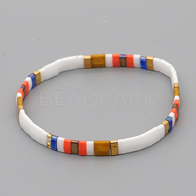 Bohemian Glass Seed Beaded Stretch Bracelets JM4508-17-1