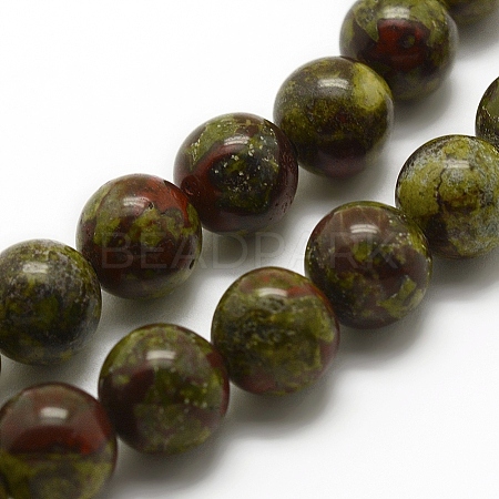 Natural Dragon Blood Beads Strands G-G735-50-10mm-1