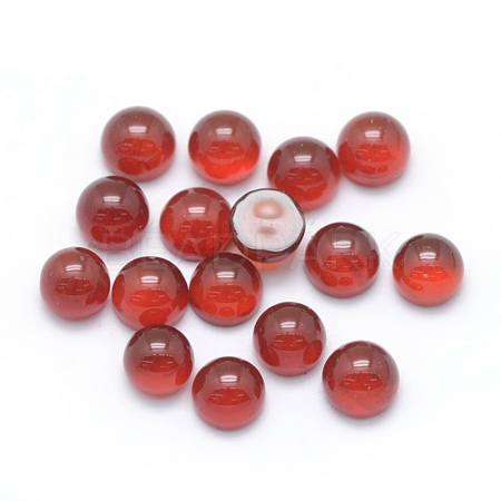 Natural Carnelian Cabochons G-P393-R03-12MM-1