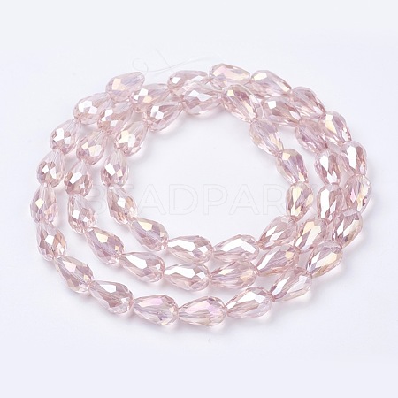 Electroplate Glass Beads Strands X-EGLA-D015-15x10mm-23-1