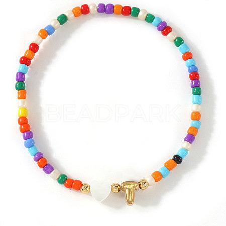 Colorful Round Glass Seed Bead Stretch Bracelets AO5283-20-1
