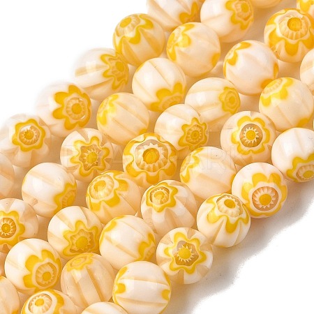 Round Millefiori Glass Beads Strands LK-P002-25-1