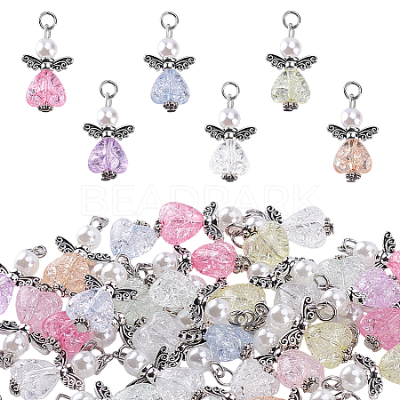 30Pcs Glass Pendant PALLOY-PH01669-1