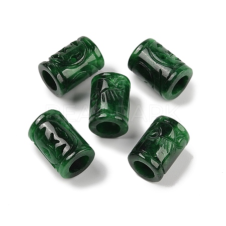 Natural Myanmar Jade/Burmese Jade Carved European Beads G-E418-28-01-1