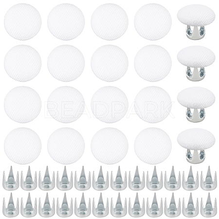 24 Bags Flat Round Cloth Cap Nail Buttons BUTT-BC0001-21C-1