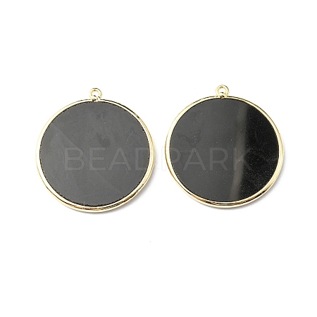 Natural Dyed & Heated Black Agate Pendants G-E526-10O-1