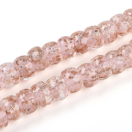 Luminous Handmade Gold Foil Glass Beads Strands FOIL-N029-02A-09-1