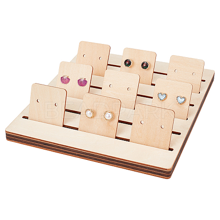 Wood Earring Card Display Stands EDIS-WH0039-01-1