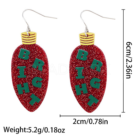 Christmas Alloy Enamel & Acrylic Stud Dangle Earrings FS-WG10992-14-1
