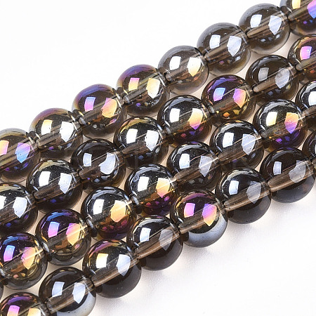Electroplate Transparent Glass Beads Strands GLAA-T032-T6mm-AB02-1