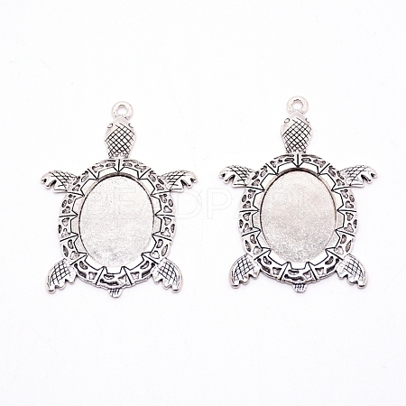 Alloy Pendant Cabochons Settings PALLOY-WH0079-89AS-RS-1
