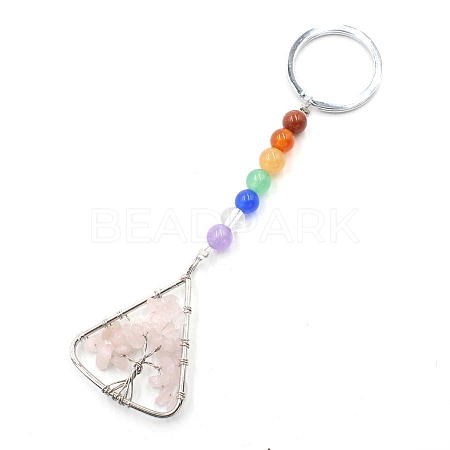 Natural Rose Quartz Keychains PW-WGC8FC6-03-1