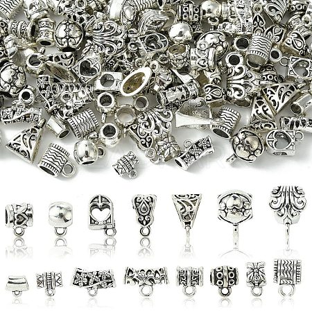 150Pcs 15 Styles Tibetan Style Alloy Spacer Beads TIBE-YW0001-59-1