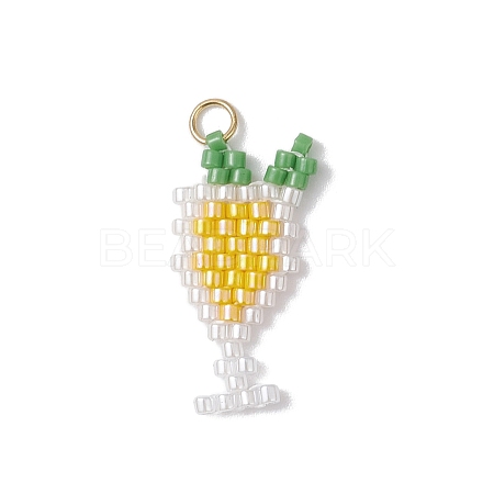 Glass Seed Beaded Pendants PALLOY-MZ00913-06-1
