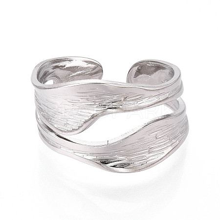 304 Stainless Steel Cuff Ring X-RJEW-N038-112P-1