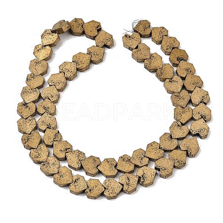Electroplated Natural Lava Rock Beads Strands G-K388-04A-09-1