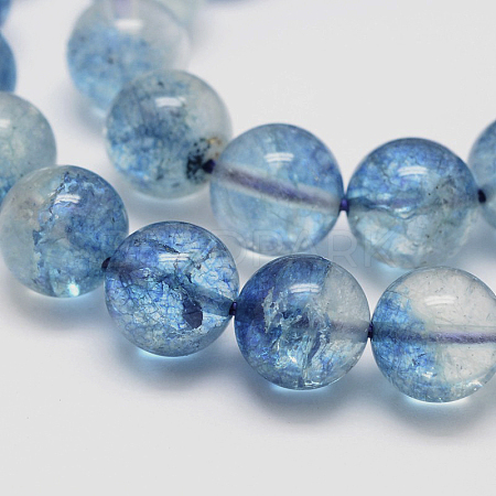 Dyed Round Natural Crackle Quartz Beads Strands G-K084-4mm-03A-1
