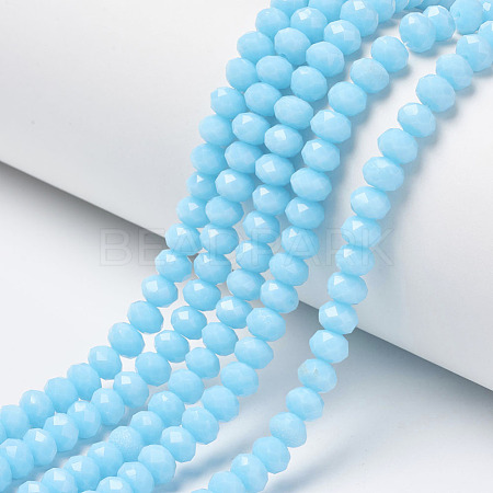 Opaque Solid Color Glass Beads Strands EGLA-A034-P10mm-D08-1