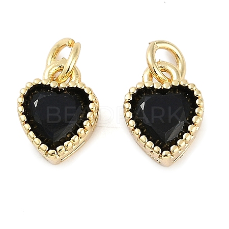 Real 18K Gold Plated Brass Inlaid Cubic Zirconia Charms ZIRC-L100-074G-05-1