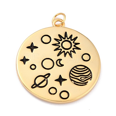 Brass Enamel Pendants KK-F825-03G-1