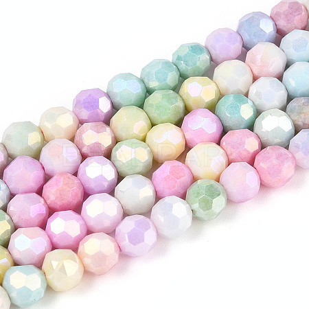 Anti-Tarnish Electroplate Glass Beads Strands EGLA-T021-6mm-15-12-1