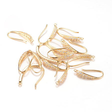 Brass Earring Hooks KK-R037-10KC-1