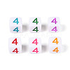 Opaque Acrylic European Large Hole Beads SACR-N020-01A-05-2