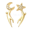 Rack Plating Brass Moon & Star Asymmetrical Earrings EJEW-D061-22G-1