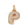 Brass Micro Pave Cubic Zirconia Pendants KK-C076-29P-G01-1